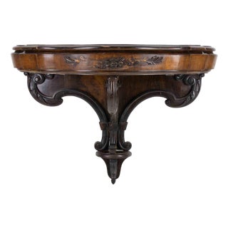 Antique Wood Wall Console Table, Italy, 19th Century For Sale