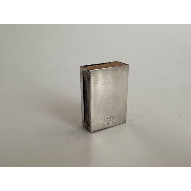 1930s S Kirk & Son Repousse Floral 90f Sterling Silver Match Box Safe No Mono For Sale - Image 4 of 5