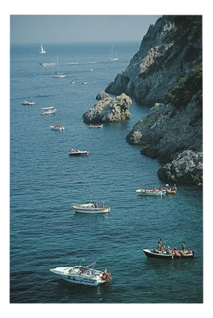 Slim Aarons, Porto Ercole Boats, Limited Edition Estate Stamped Photographic Print, 1980s