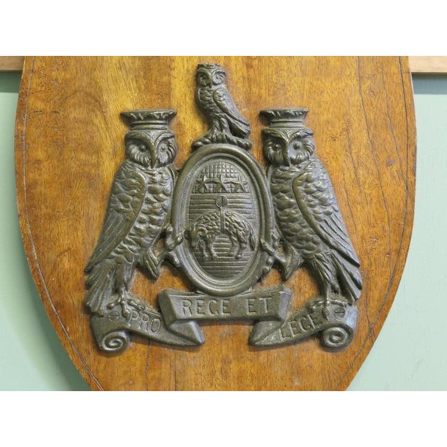 Wall Plaque with Bronze Coat of Arms of the City of Leeds For Sale - Image 6 of 8