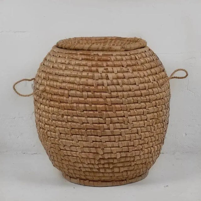 Wicker Basket with Lid, 1930s For Sale - Image 10 of 10