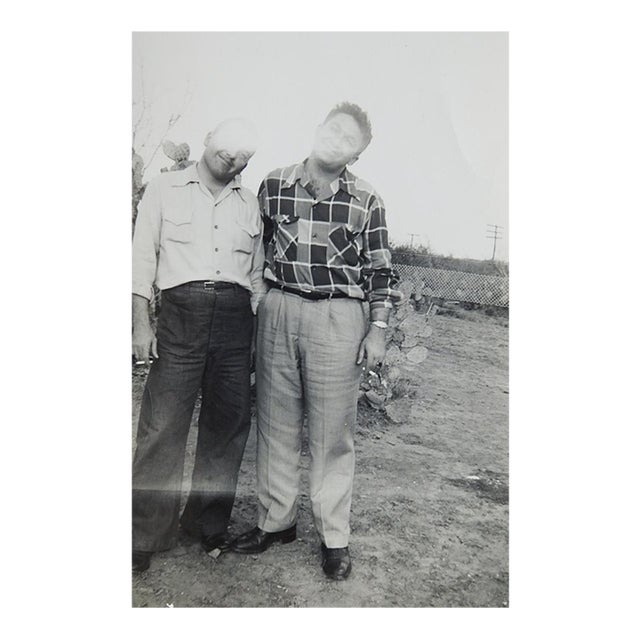1951 Two Silly Guys Overexposure Snapshot Photograph For Sale