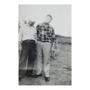 1951 Two Silly Guys Overexposure Snapshot Photograph