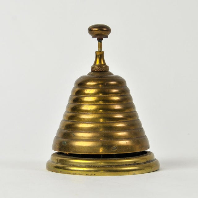 Victorian Brass Beehive Bell Late 1800's Courtesy Countertop Bell For Sale - Image 9 of 9