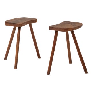 Mid-Century French Tripod Side Stools, 1950s, Set of 2 For Sale