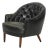 Georg Kofoed Attributed Danish 1940s Lounge Chair in Tufted Dark Gray Leather For Sale