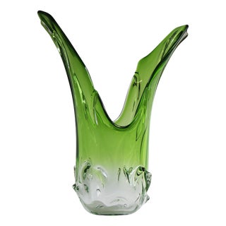 Large Vintage Italian Murano Glass Vase by Fratelli Toso for Fratelli Toso, 1950 For Sale