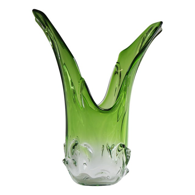 Large Vintage Italian Murano Glass Vase by Fratelli Toso for Fratelli Toso, 1950 For Sale