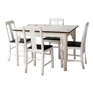 Vintage Square Brand Dining Table Set For Sale
