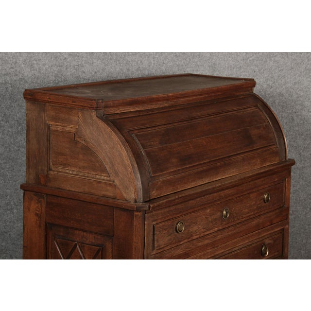 Antique Biedermeier Secretary in Oak, 1800 For Sale - Image 12 of 18