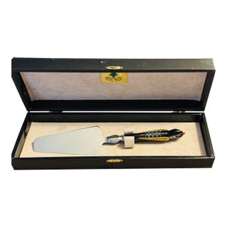New Late 20th Century Authentic S&s Haddad Family Jezzine Dessert Server Never Used For Sale
