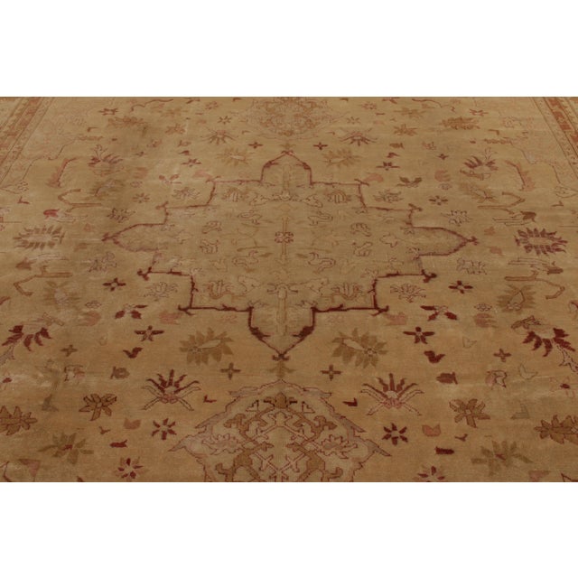 1970s Classic Oushak Style Rug in Gold & Maroon Floral Pattern by Rug & Kilim For Sale - Image 5 of 8