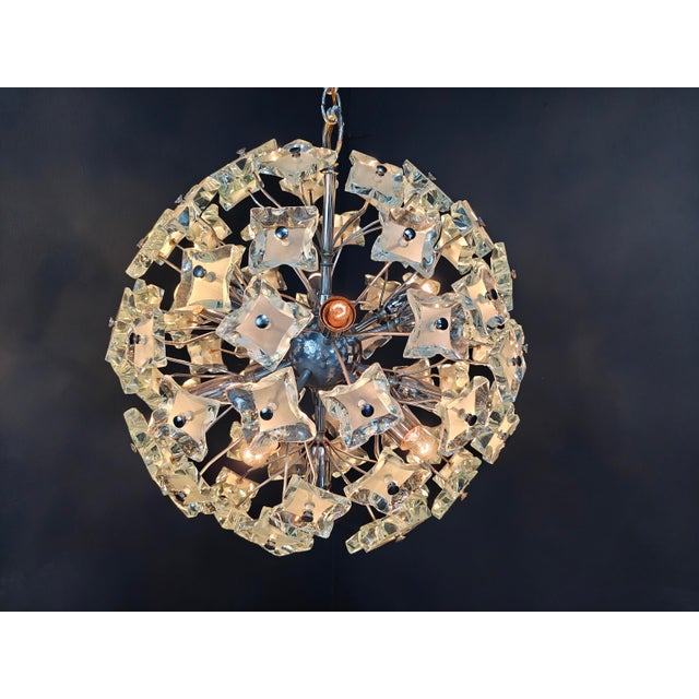 Brutalist Sputnik Chandelier in Glass, 1970s For Sale - Image 11 of 16