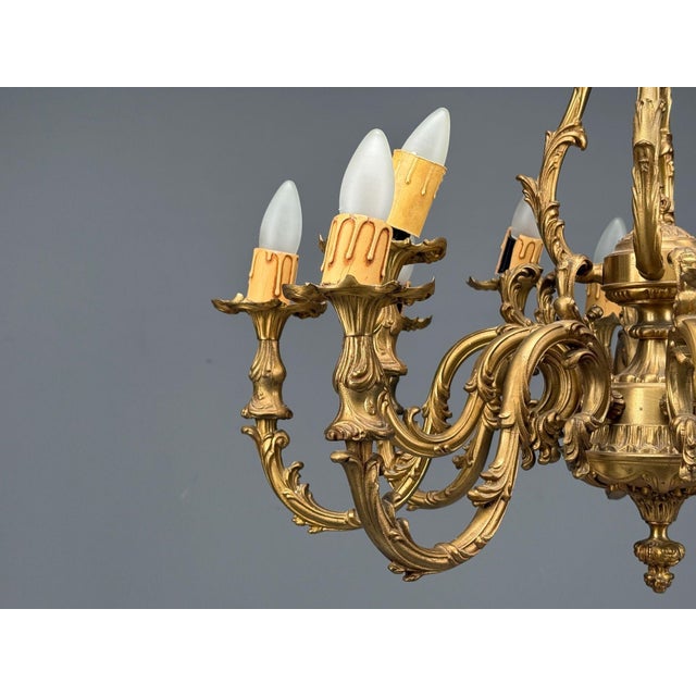 Early 20th Century Baroque, Scroll Form Chandelier, Dore Bronze, France, 19th/20th Century For Sale - Image 5 of 17