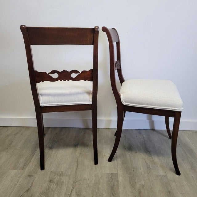 Brown Pair of English Regency Mahogany Swan Back Side Chairs, Circa 1820 For Sale - Image 8 of 9
