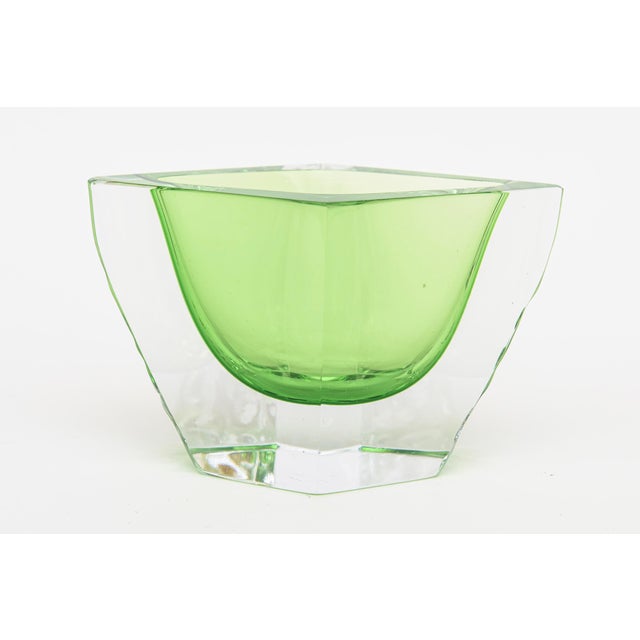 Glass Vintage Murano Alessandro Mandruzzato Paddled Glass Sculptural Bows in Light Kelly Green, 1970's For Sale - Image 7 of 12