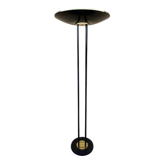 1980s Large Halogen Torchiere Floor Light For Sale