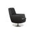 Black Leather and Chrome Swivel Lounge Chair For Sale - Image 4 of 13