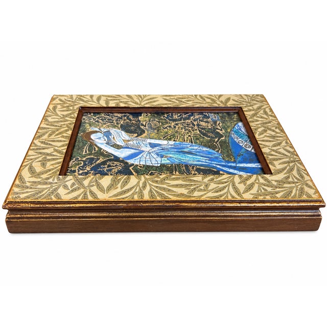 Elegant framed bookplate print titled “Hunting Ages” by celebrated Chinese-American artist Ting Shao Kuang (b. 1939),...