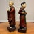 Red Vintage Vietnamese Cultural Figurines – Pair of Hand-Painted Statues From Hanoi For Sale - Image 8 of 11