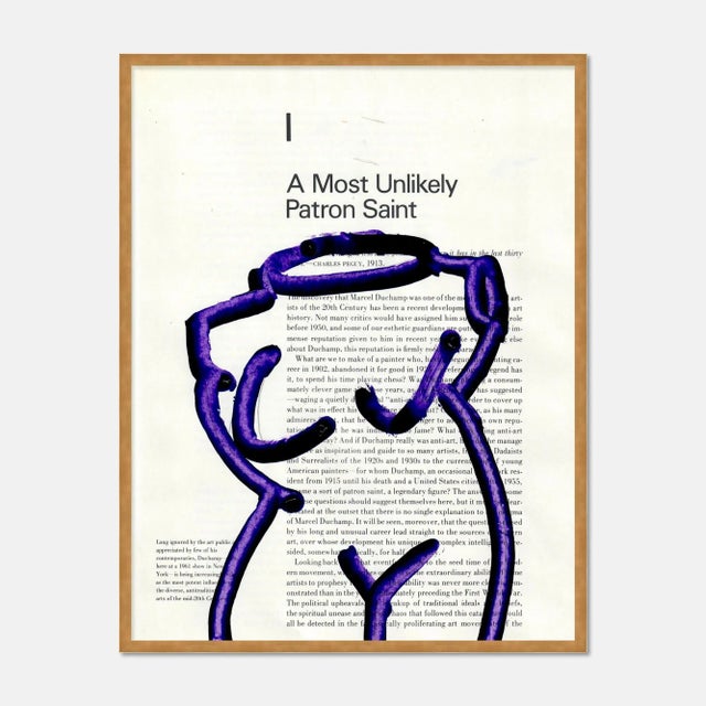 Contemporary Purple Bust 1 by Virginia Chamlee in Gold Frame, Small Art Print For Sale - Image 3 of 3