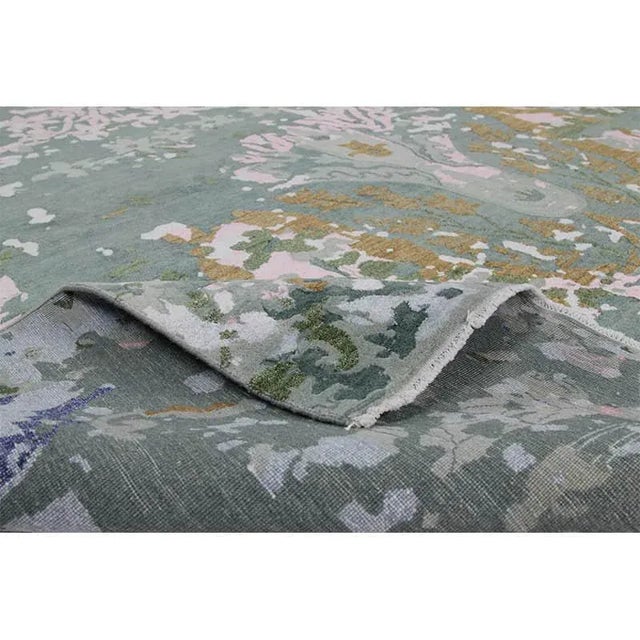 1990s Modern Ikat Green/Pink Area Rug Chairish