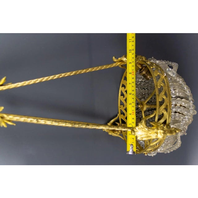 French Neoclassical Style Bronze and Crystal Glass Chandelier, 1920s For Sale - Image 18 of 18