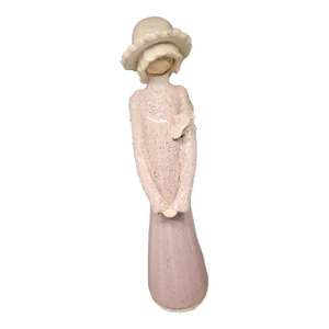Vintage Ceramic Signed Louise Auger Pink Lady Figurine / Sculpture