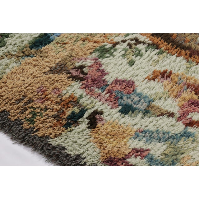 1960s Vintage Swedish Rya Rug With Impressionistic Pictorial Design - Rug & Kilim For Sale - Image 5 of 9