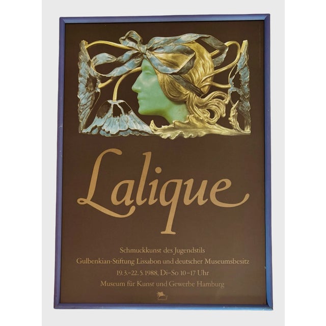 Wood 1988 Poster René Lalique Museum Für Kunst Hamburg Exhibition Poster, Framed For Sale - Image 7 of 8