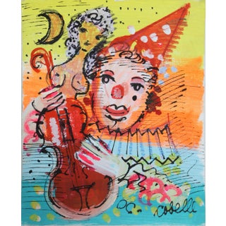 Charles Cobelle, Clown 6 , Acrylic on Canvas, Signed Lower Right For Sale