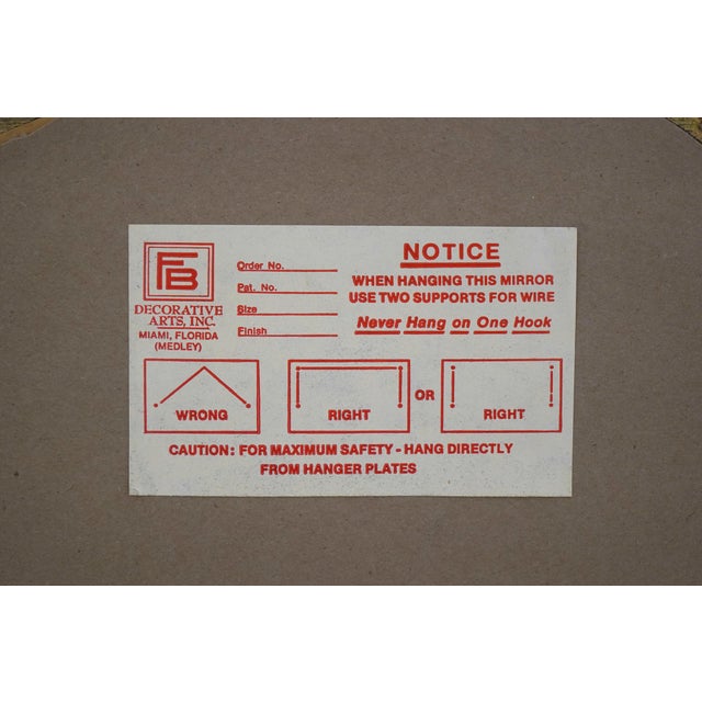 Friedman Brothers Ornate Gold Framed Mirror For Sale - Image 12 of 12