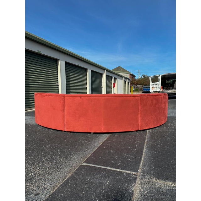 Vintage Postmodern Maurice Villency 3-Piece Serpentine Cloud Sofa in Clay Velvet For Sale - Image 15 of 18