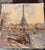 1990s Vintage Belgian Woven Paris Eiffel Tower Tapestry Wall Hanging by Craye, Made in Flanders, 17.5” X 17.5” For Sale - Image 5 of 8