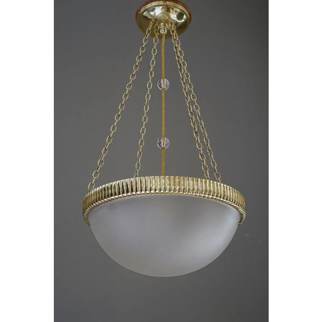 1900 - 1909 Chandelier with Original Glass Shade Vienna from Otto Prutscher, 1908 For Sale - Image 5 of 12