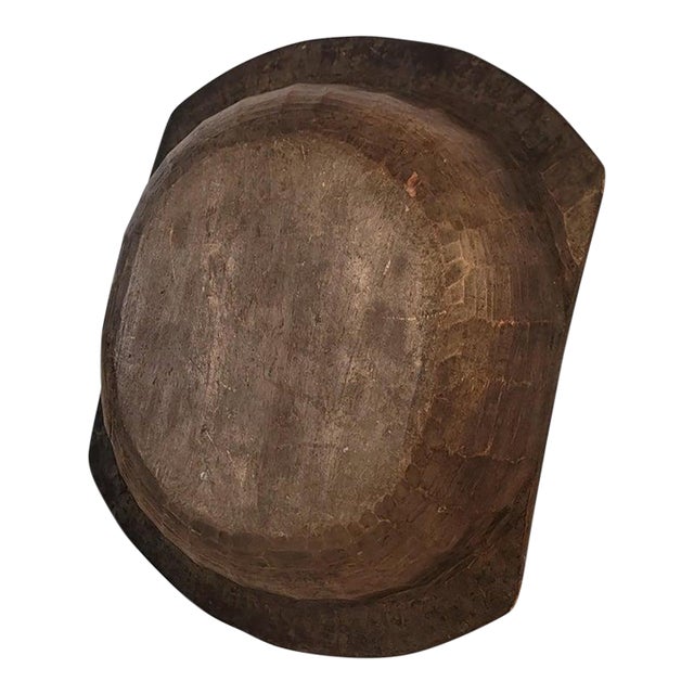 19thc Hand Carved Large Dough Bowl For Sale