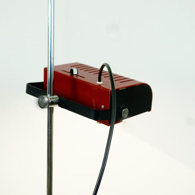 Vintage Italian Space Age Adjustable Spot Floor Lamp in Red, 1970s For Sale - Image 14 of 15