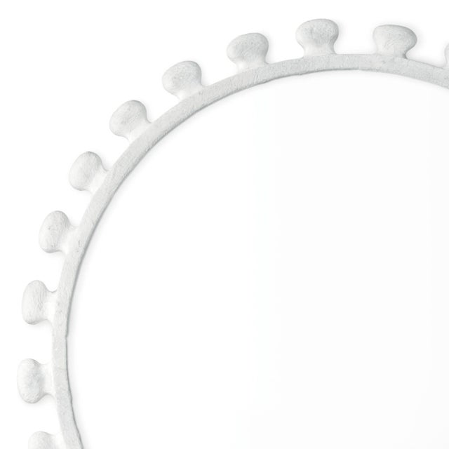 The Sanya Mirror is rich with primitive, sculptural beauty. Sanya's cast metal matte white, paper maché finish is the...