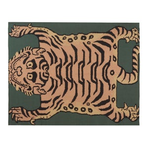Tibetan Tiger Throw, Hunter Green