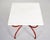 Metal Vintage Table With Limestone Top and Red Metal Base For Sale - Image 7 of 10