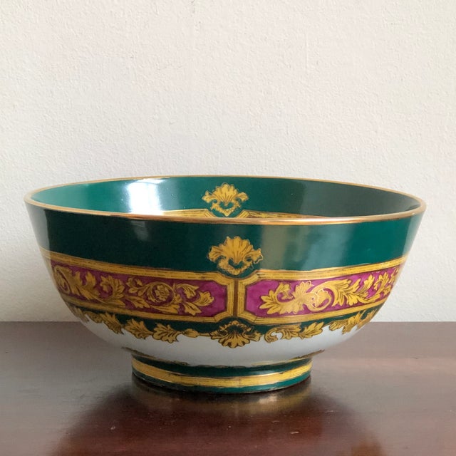 Vintage Neoclassical Decorative Porcelain Bowl For Sale - Image 9 of 12