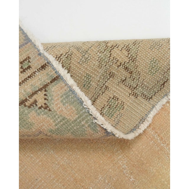 Beige 1970s Vintage Turkish Oushak Handmade Wool Cotton Beige Area Rug For Sale - Image 8 of 11