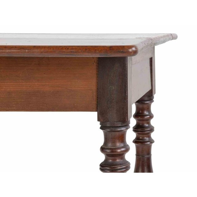 Brown Small Mahogany Side Table with Turned Columns, Italy, 1950s For Sale - Image 8 of 9