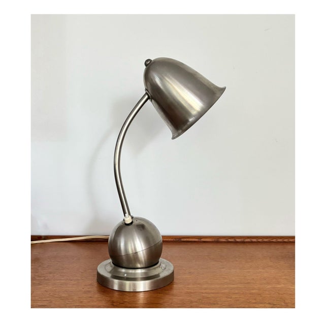 Silver Art Deco Desk Lamp by W.H. Gispen for Daalderop, 1920s For Sale - Image 8 of 11