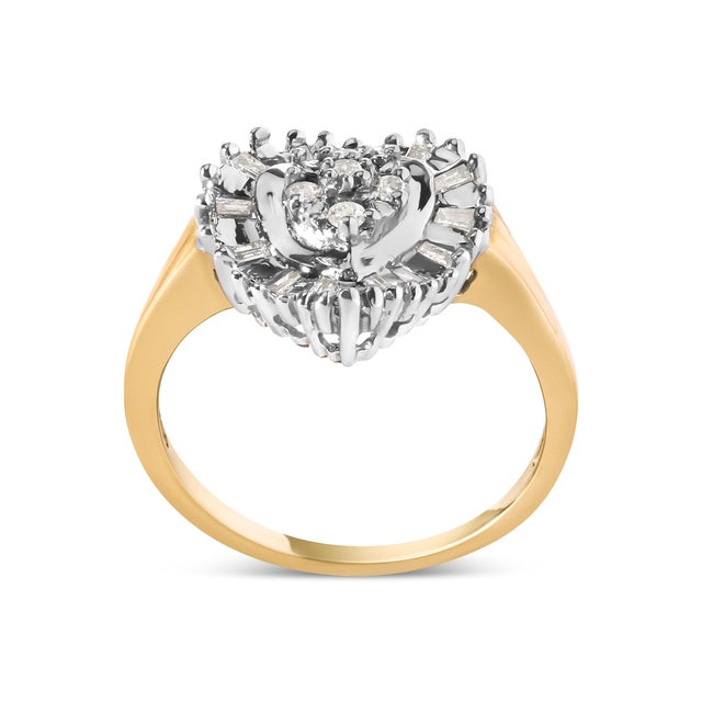This stunning 10K yellow gold heart-shaped ballerina ring is the perfect way to show your love and appreciation for that...
