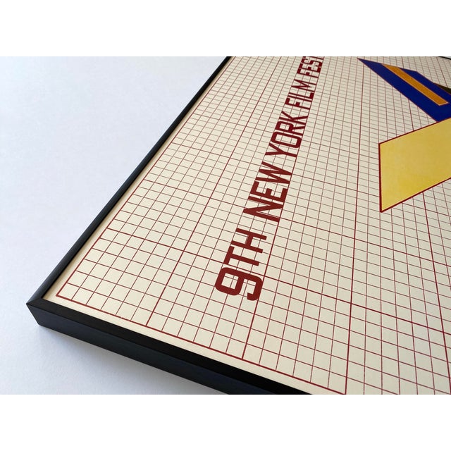 1970s Frank Stella Vintage 1971 Mid Century Modernist Lithograph Print Framed Extra Large " 9th New York Film Festival " Poster For Sale - Image 5 of 18