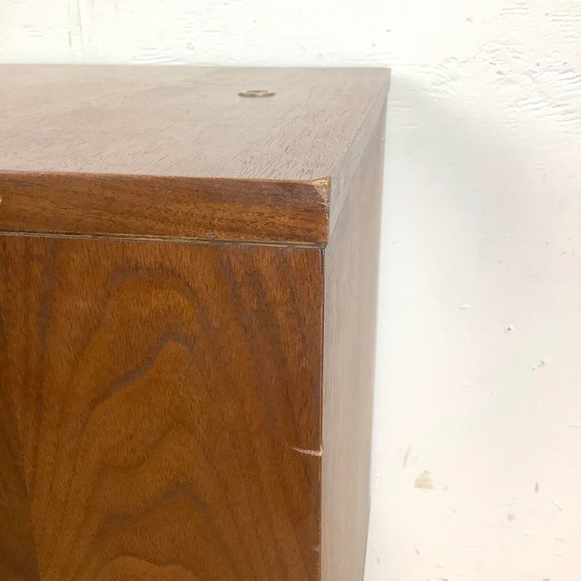 Vintage Teak Record Cabinet or Side Table- For Sale - Image 12 of 12
