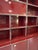 Set of 21 vintage furniture pieces in burgundy lacquered wood and chrome-plated metal, with and without doors, in various...