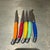 For your consideration, colorful multi-piece Laguiole-style knife, set of (5). Stamped Laguiole Steak Knife Set featuring...