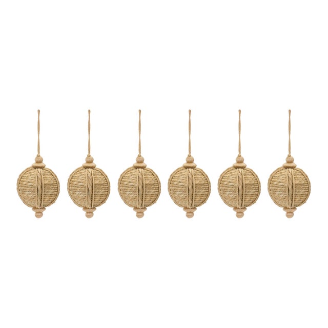 Bring the charm of rustic elegance to your holiday decor with our Set of Jute Onion Ornaments. Crafted from natural woven...